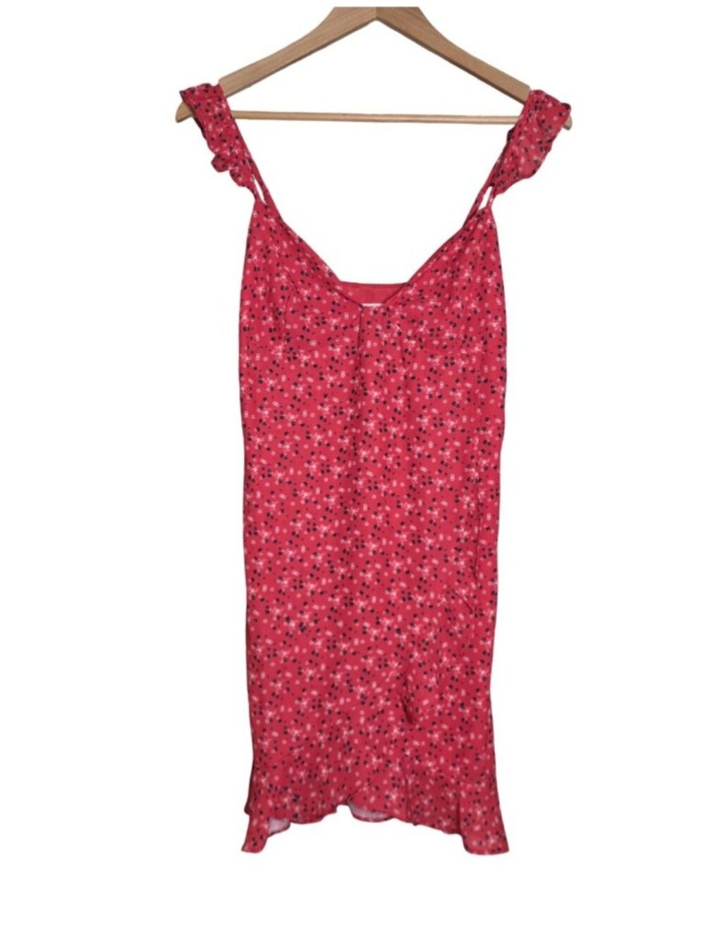 Women's - Showpo Red Floral Ruffled Dress, Size 2 - Picture 2 of 8